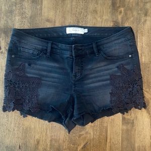 Torrid denim shorts, black